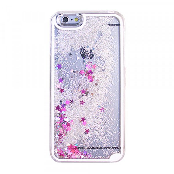 Wholesale iPhone 7 Plus Liquid Glitter Shake Star Dust Case (Silver)